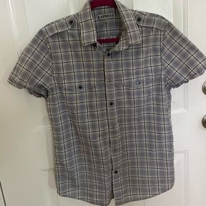 Mens express grey button down